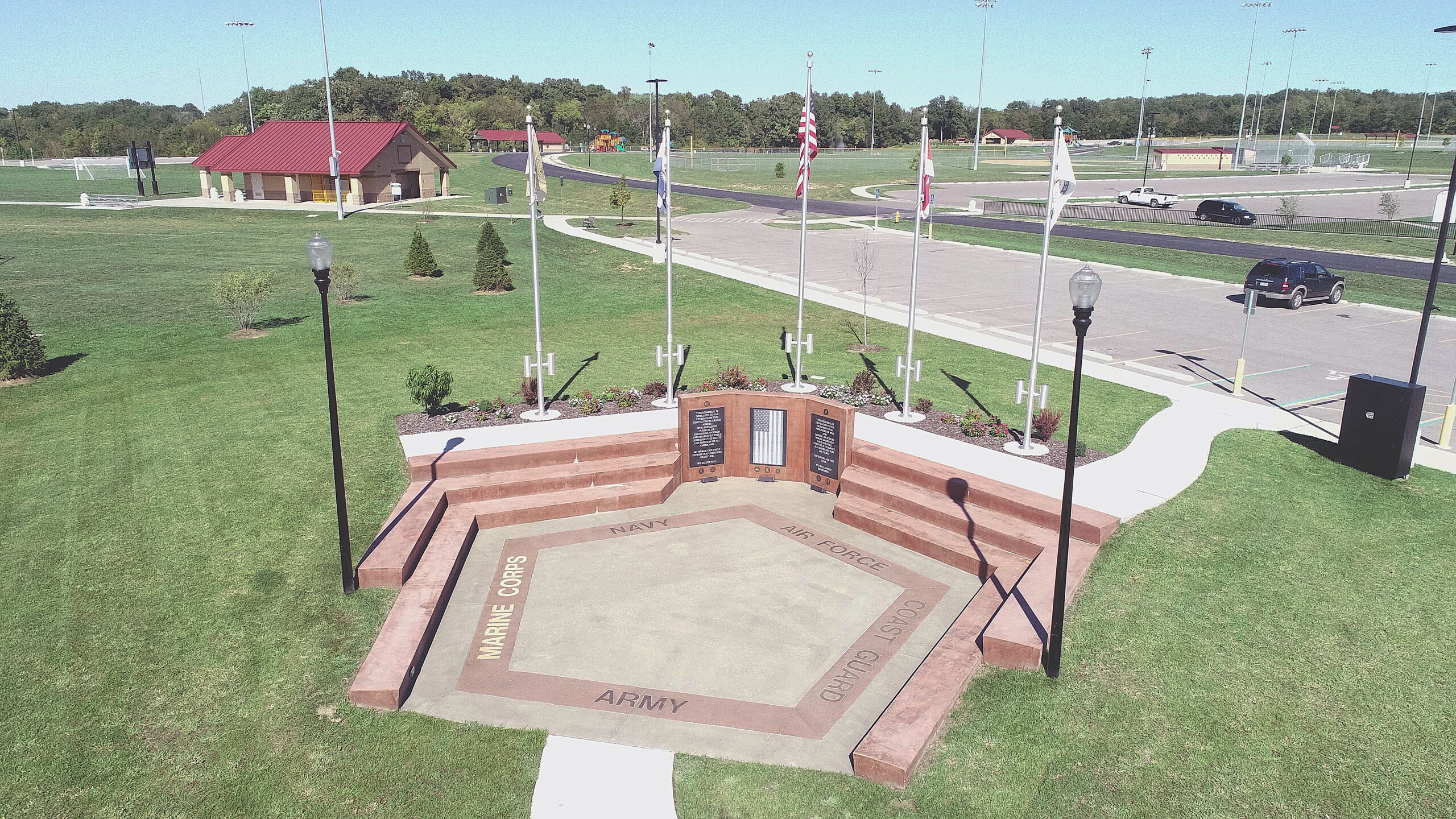 Disabled Veterans Memorial - Union, MO, aerial shot