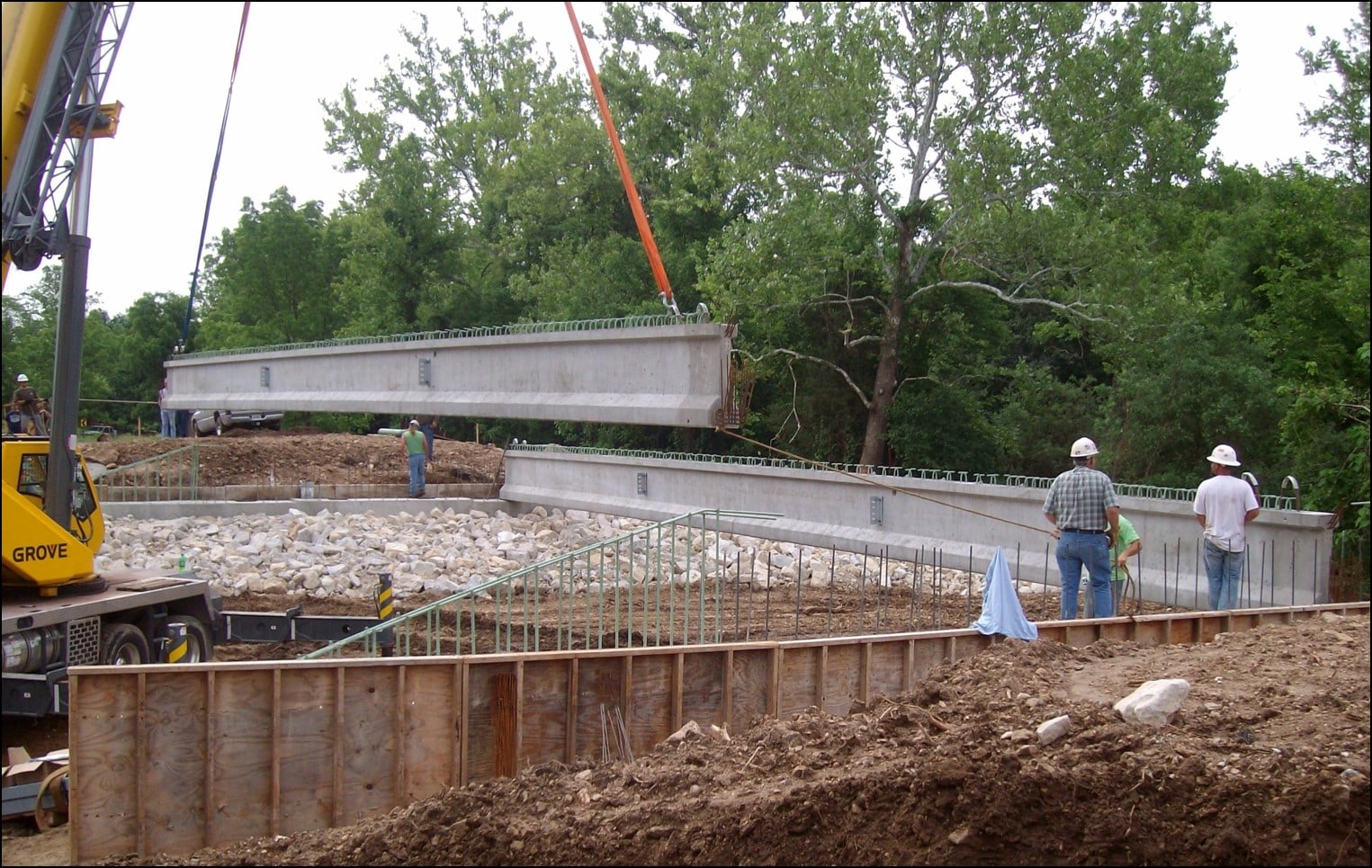 Shotwell Road Bridge Replacement, Construction, workers