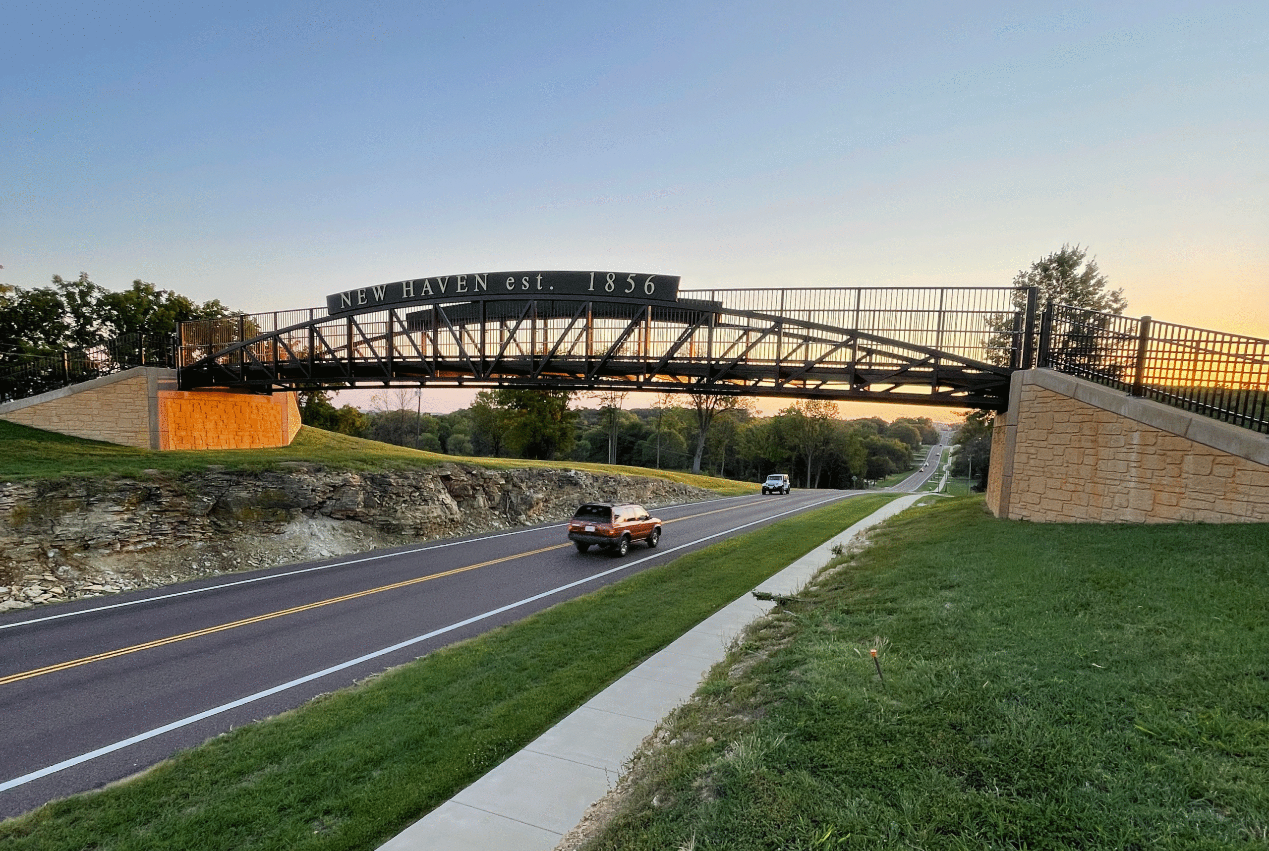 Sunset shot New Haven Bridge