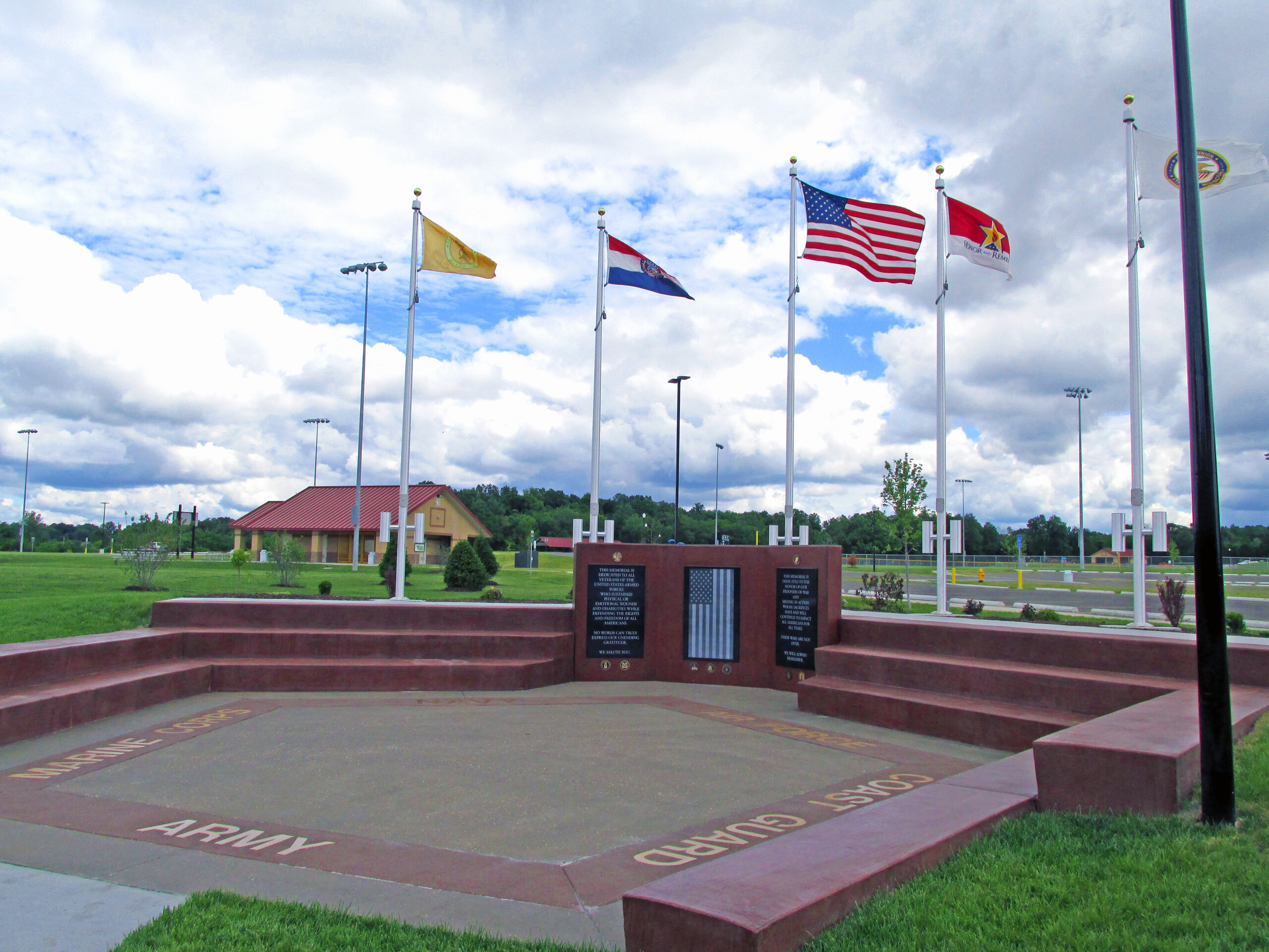 Disabled Veterans Memorial - flags and ground shot